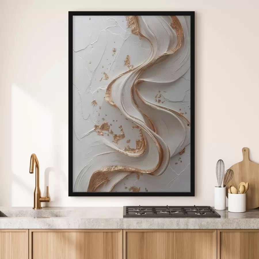 Fototapeedid Valge-kollased tekstuuriga jooned metalliliste aksentidega f45906