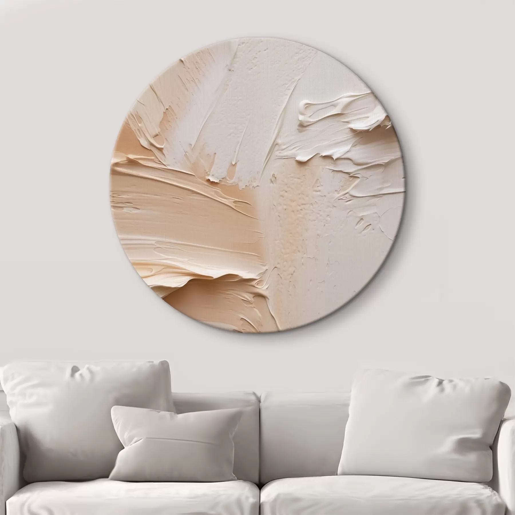 Pilt Kerged impasto-pintsli löögid, kreemjas liivane tekstuur r45872