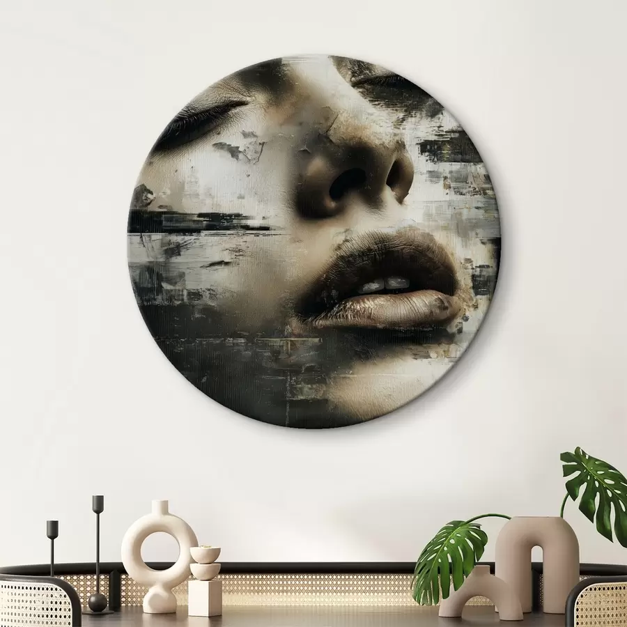 Pilt Abstraktne naisportree glitch-efekti ja tekstuuridega r45873