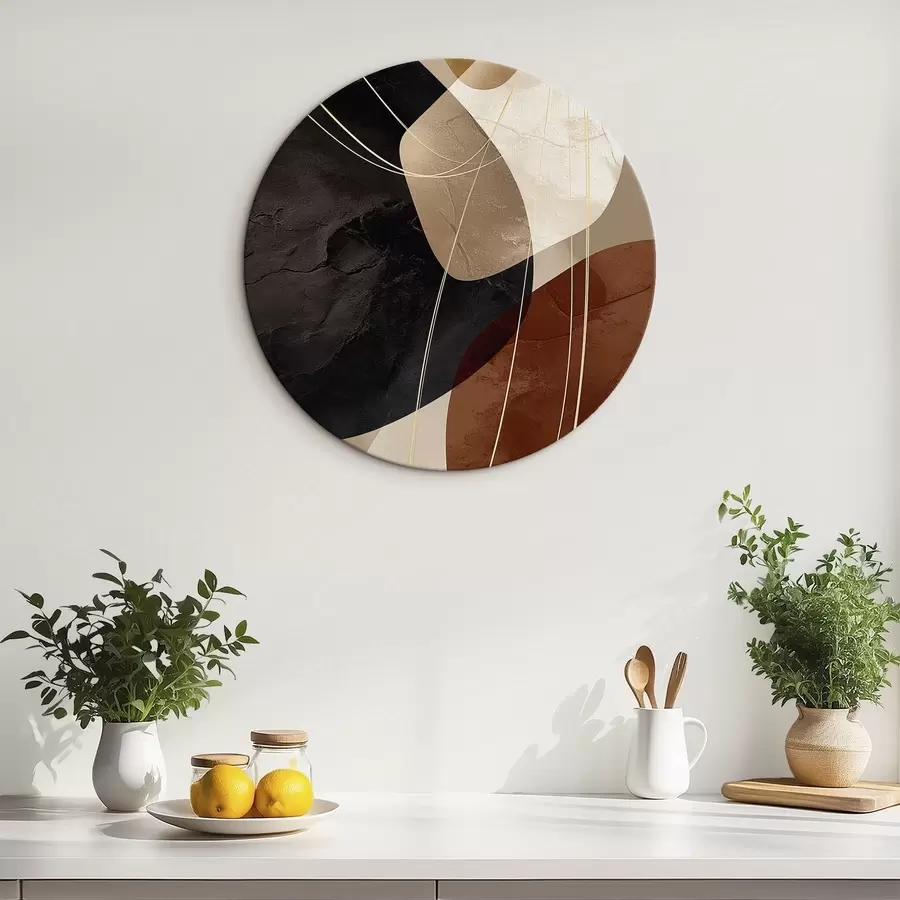 Pilt Geomeetrilised vormid soojas värvipalettis, peened jooned r45879