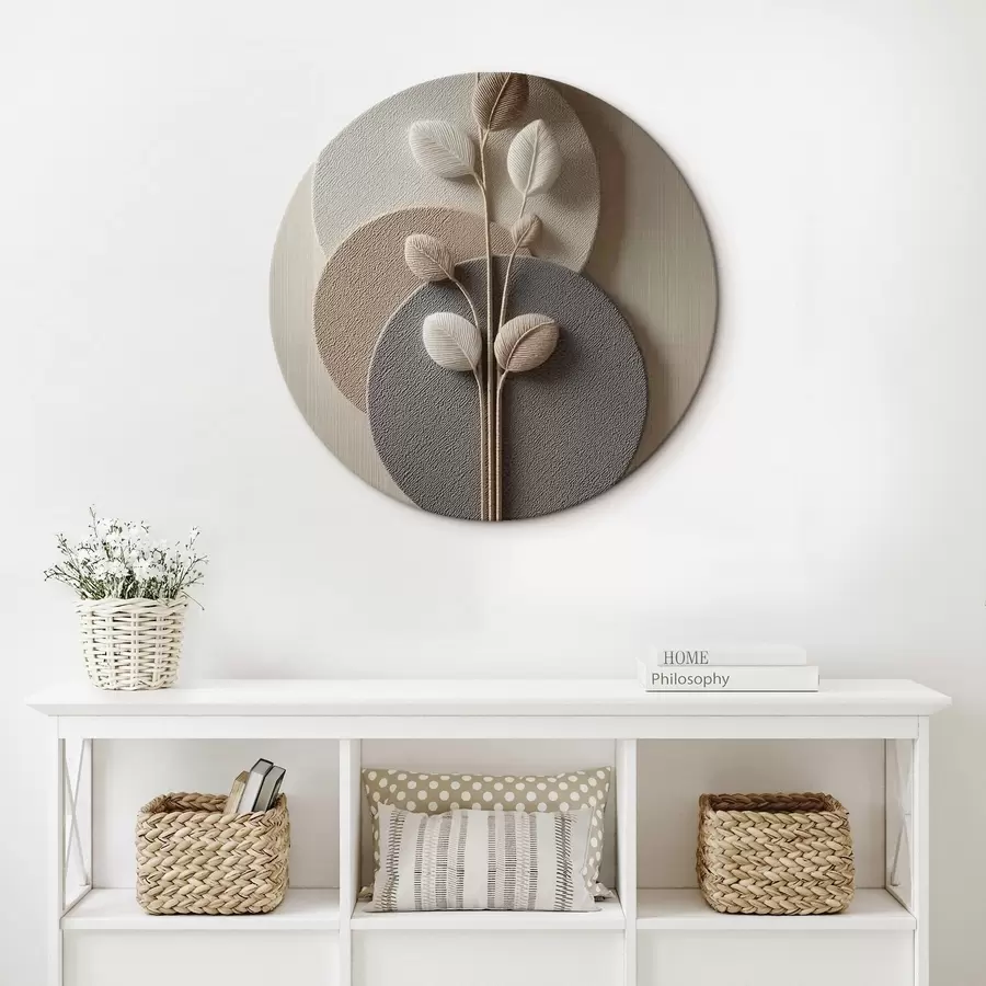 Pilt Reljeefsed ringid ja oksad soojades neutraalsetes toonides r45883