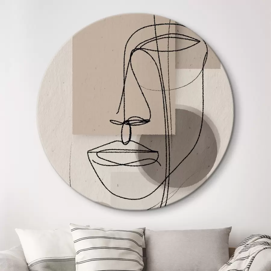 Pilt Beige geomeetriliste kujundite kohal olev portree r45886