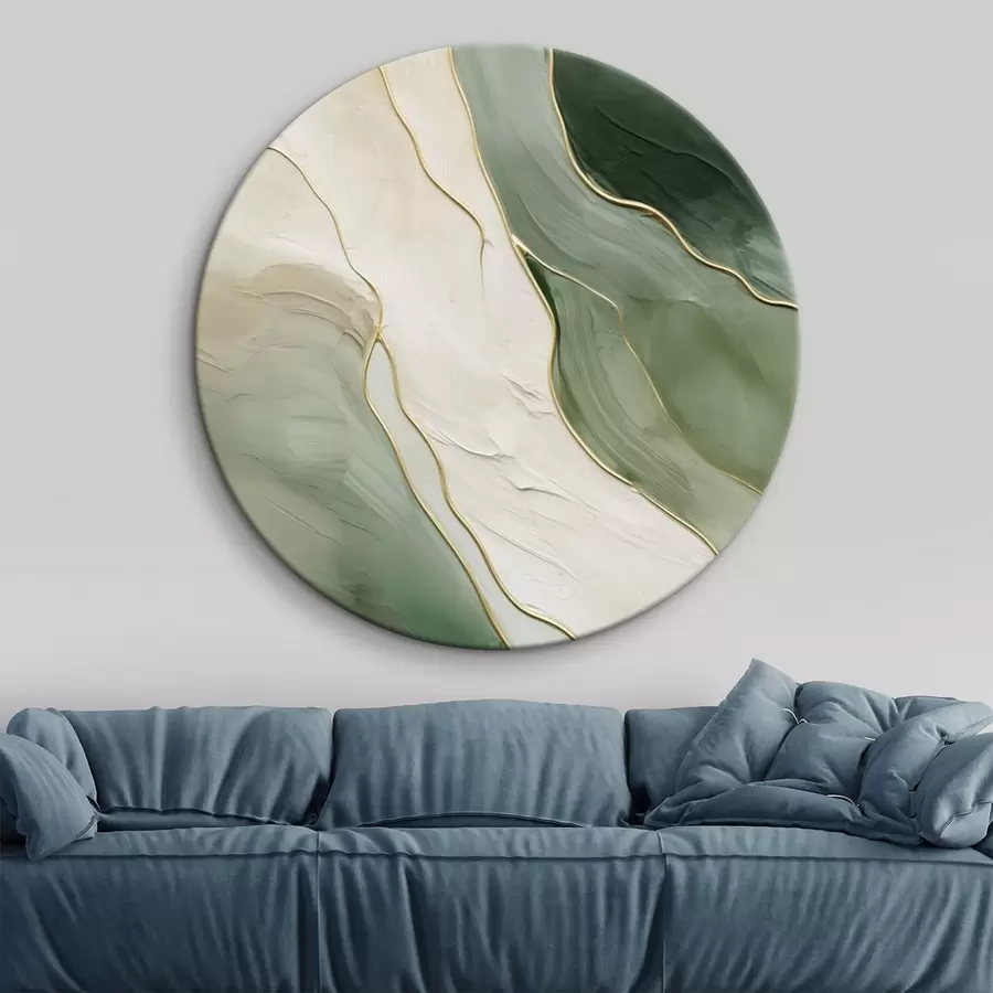 Pilt Smaragdroheline abstraktne kujundus peenete kollaste joontega r45888