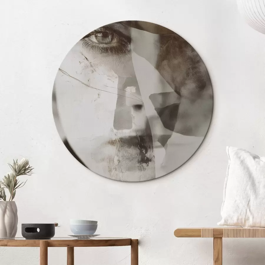 Pilt Abstraktne portree seepias, tekstuurid ja plekid r45897