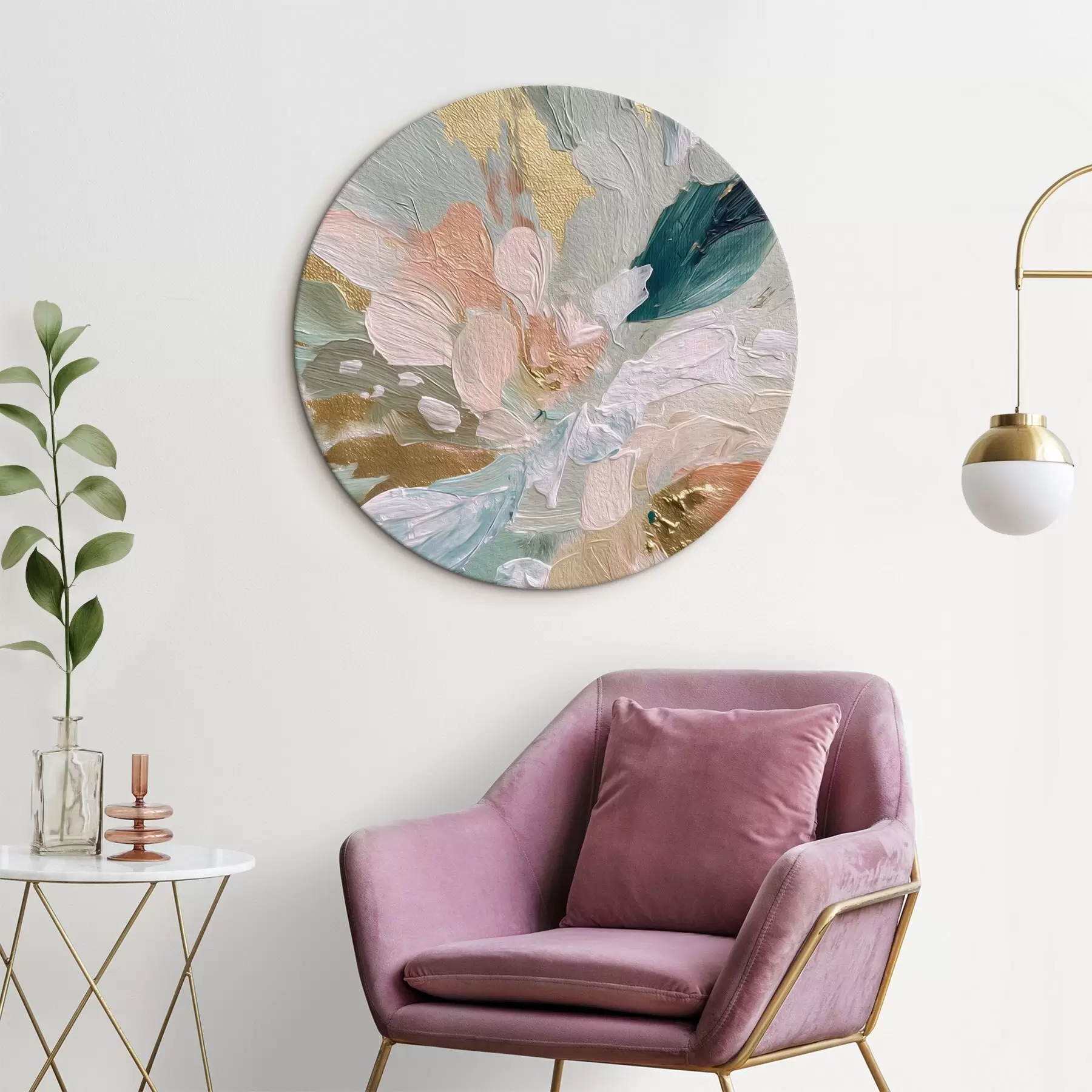 Pilt Pastelsed lillelised jooned kollaste täppidega r45899