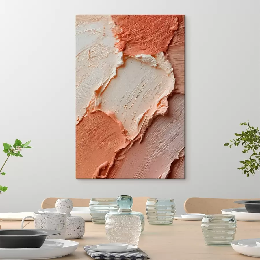 Pilt Kreemjas-virsiku tekstuuriga jooned, rikkalik impasto s45869