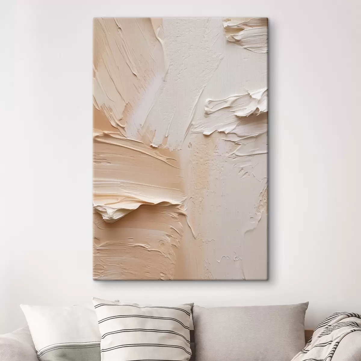 Pilt Kerged impasto-pintsli löögid, kreemjas liivane tekstuur s45872