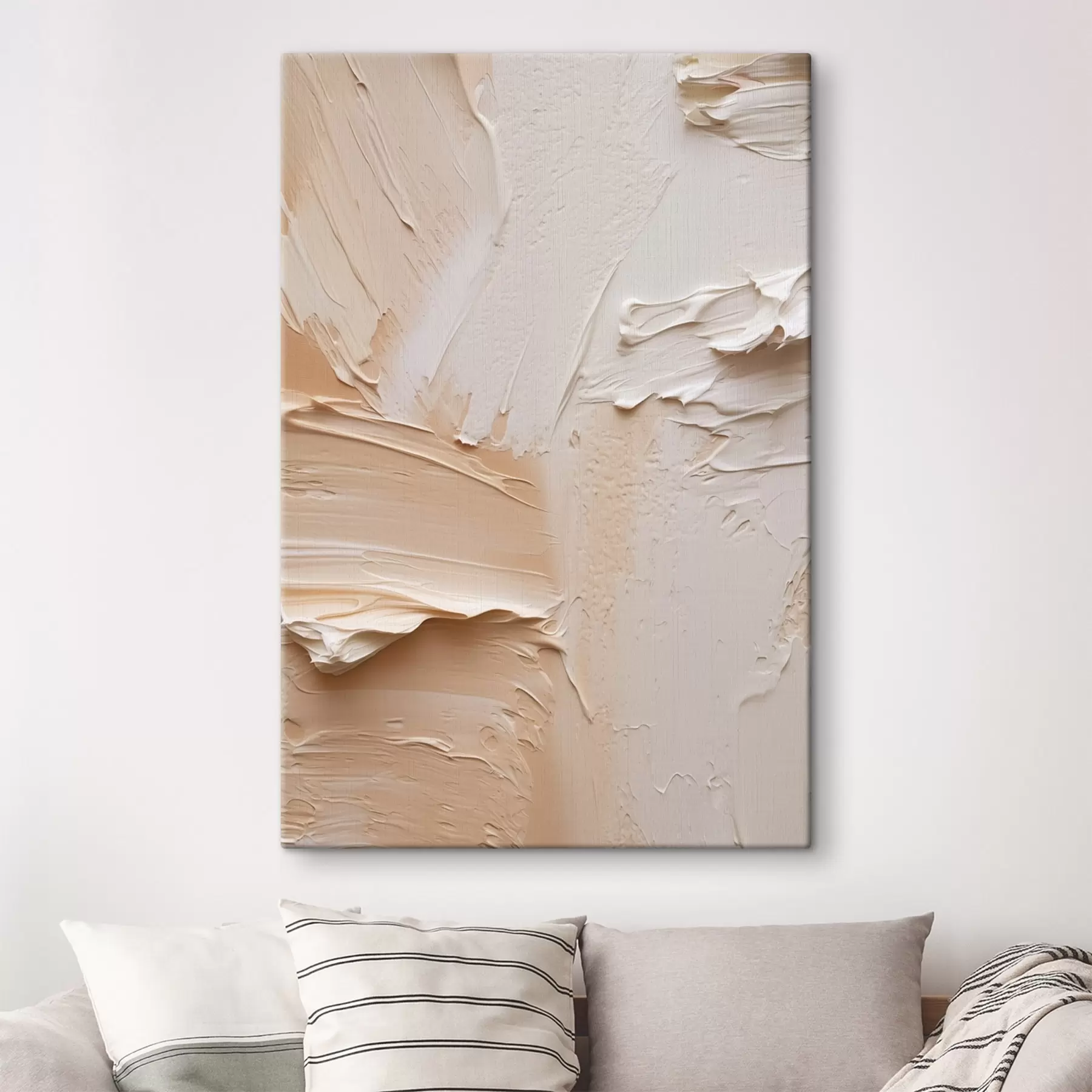 Pilt Kerged impasto-pintsli löögid, kreemjas liivane tekstuur s45872