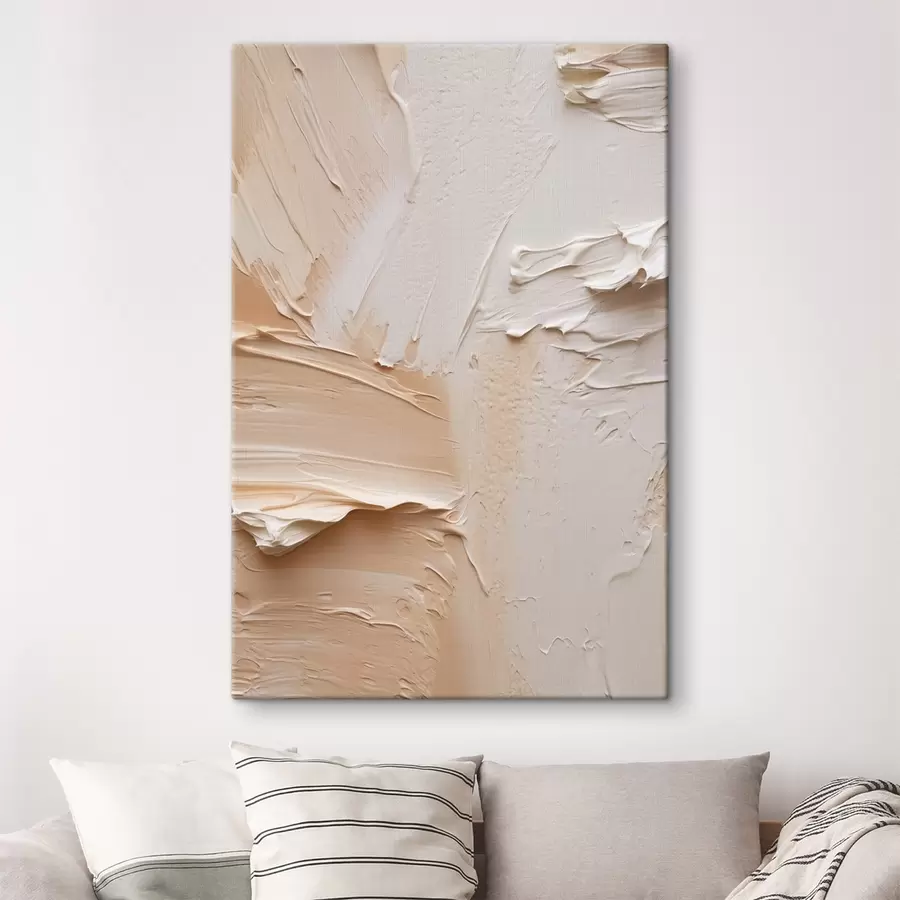 Pilt Kerged impasto-pintsli löögid, kreemjas liivane tekstuur s45872