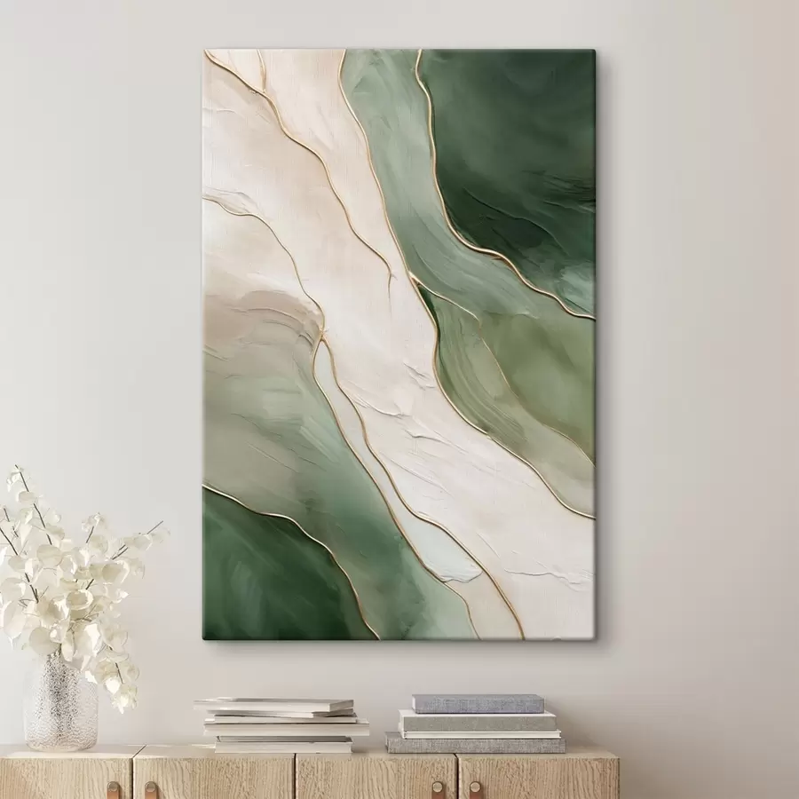 Pilt Smaragdroheline abstraktne kujundus peenete kollaste joontega s45888