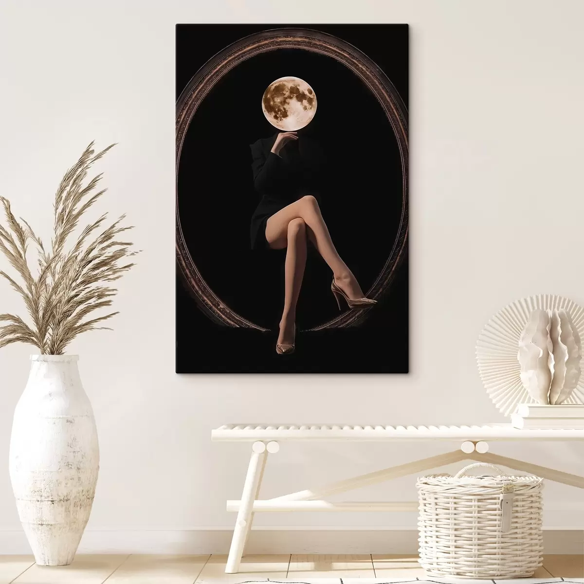 Pilt Kuu näoga siluett, minimalism s45891