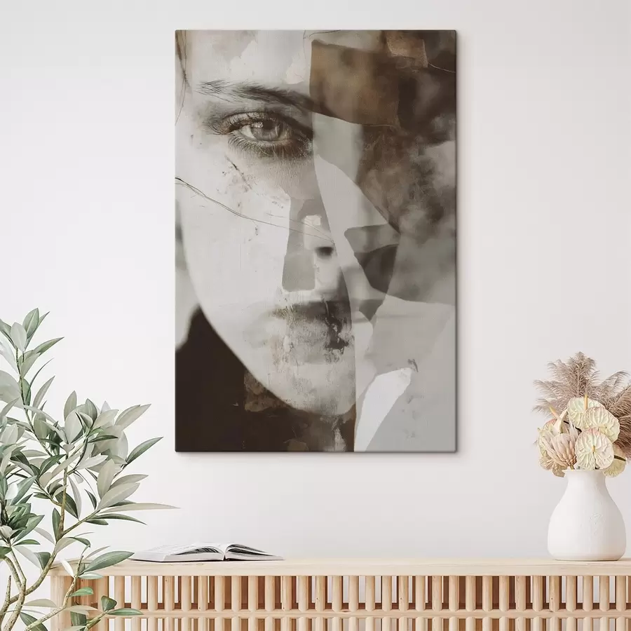 Pilt Abstraktne portree seepias, tekstuurid ja plekid s45897