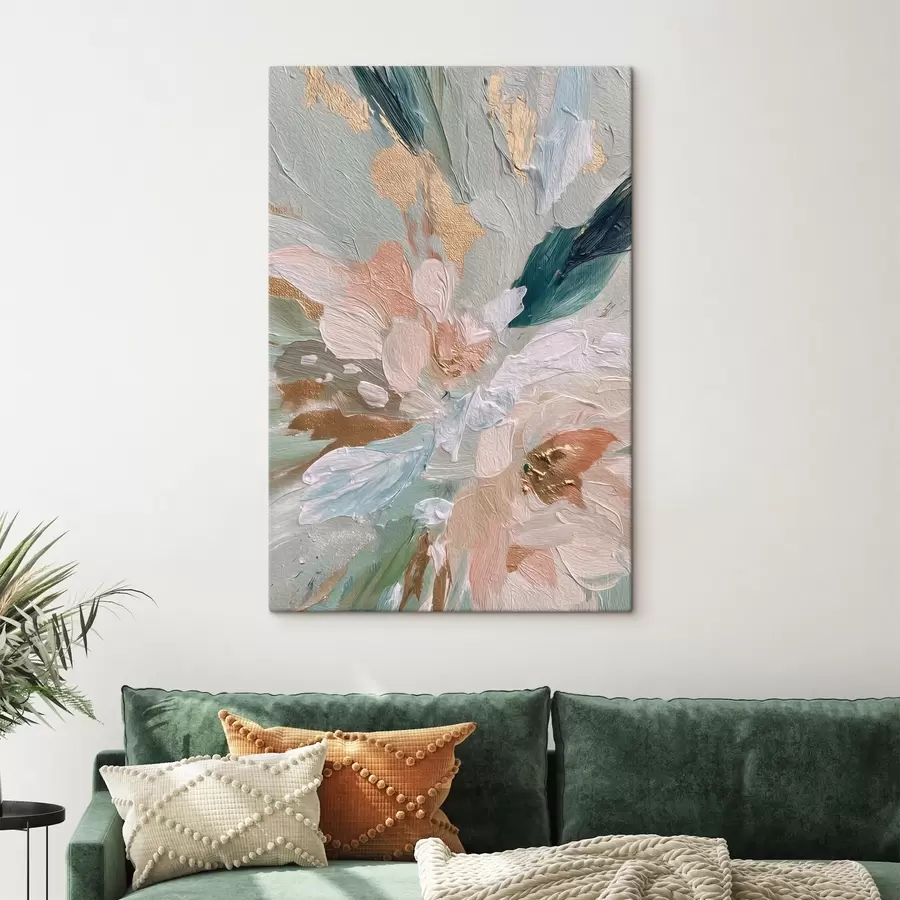 Pilt Pastelsed lillelised jooned kollaste täppidega s45899