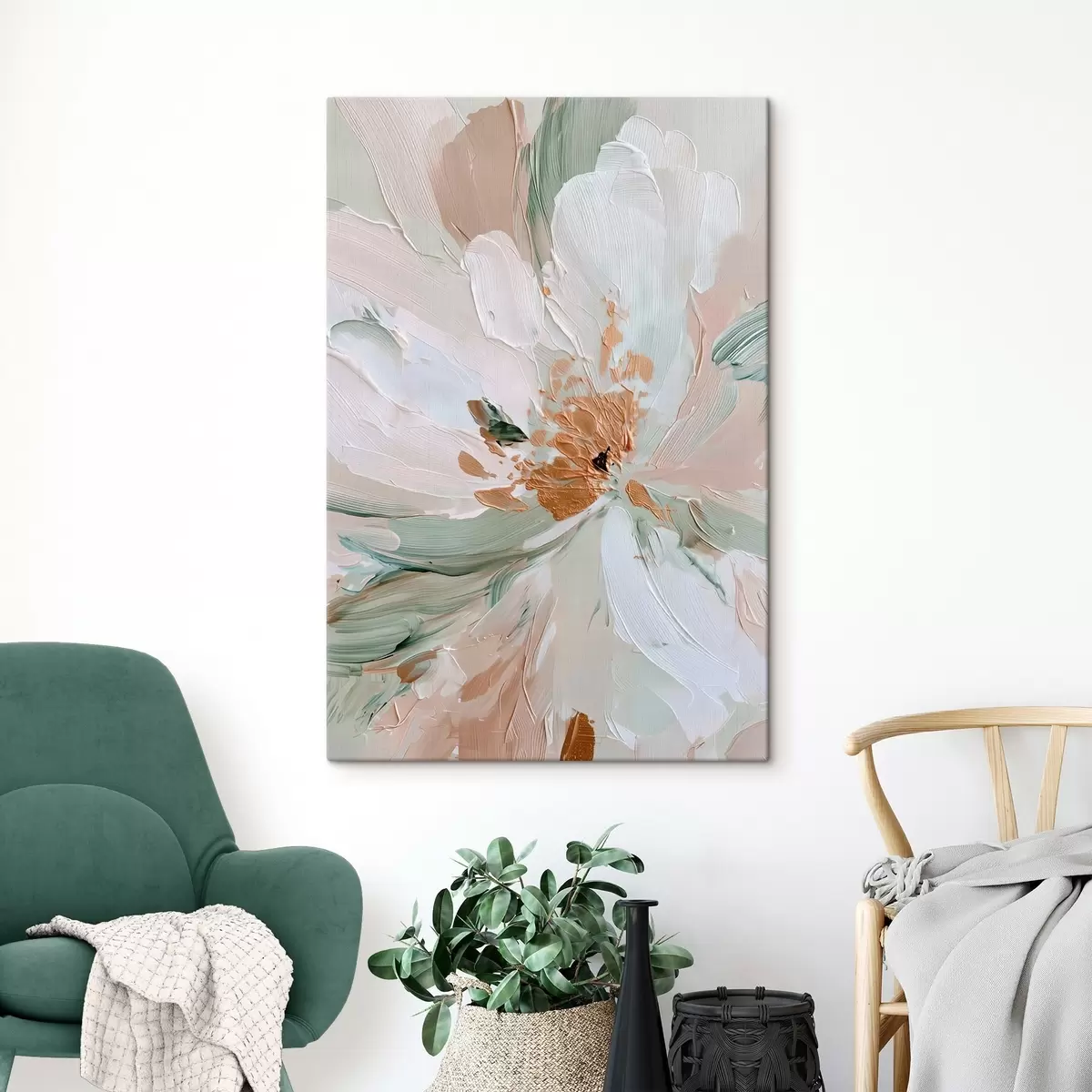 Pilt Pastellne impasto lill kollaste aksentidega s45900