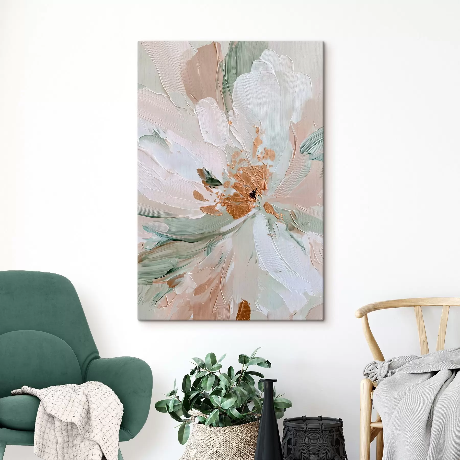 Pilt Pastellne impasto lill kollaste aksentidega s45900