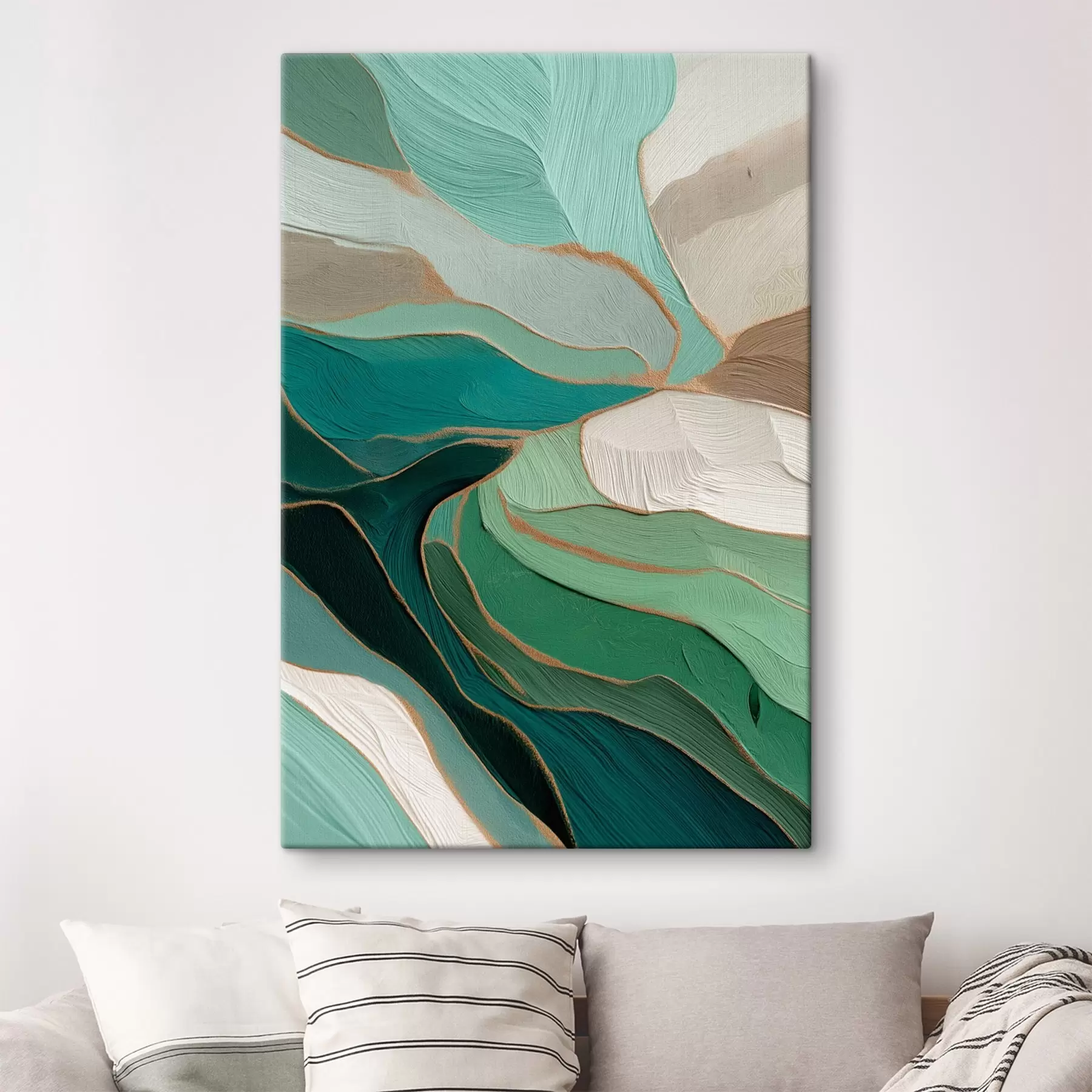 Pilt Salvei-roheline abstraktsioon kollase kontuuriga s45901