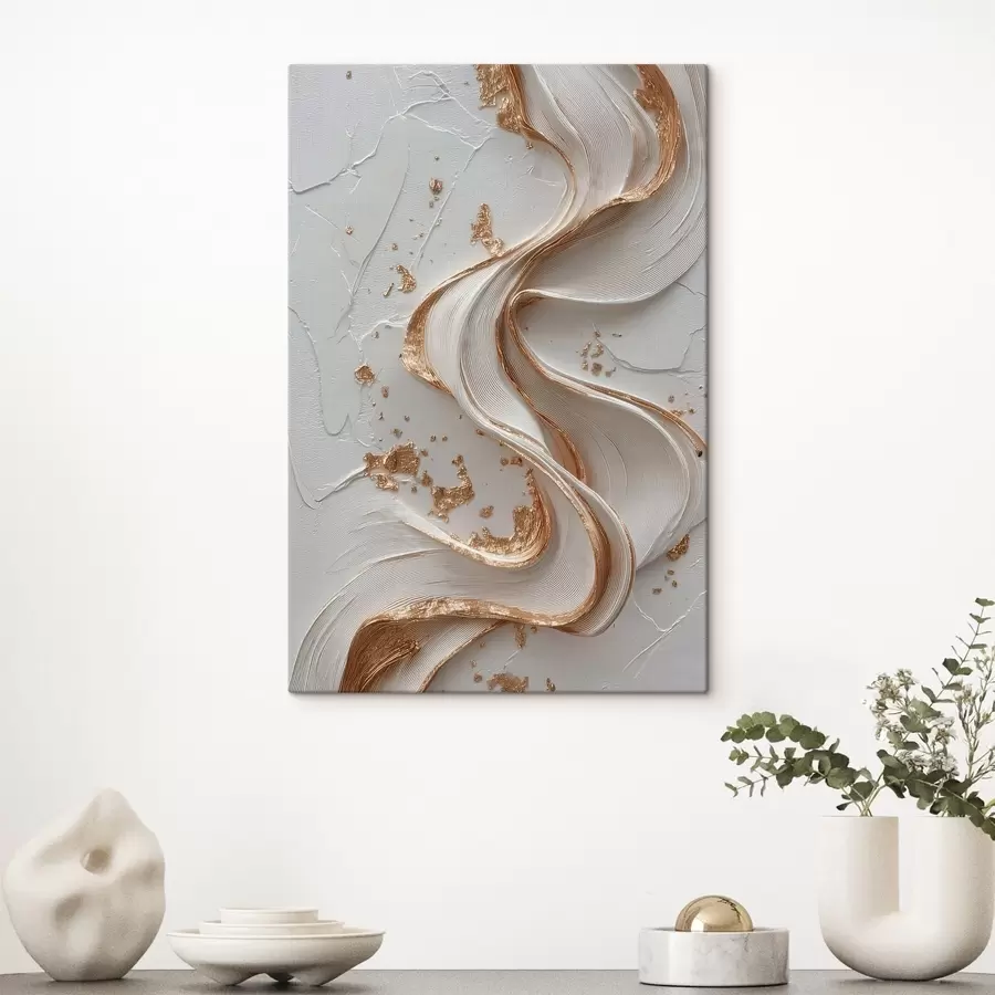 Pilt Valge-kollased tekstuuriga jooned metalliliste aksentidega s45906