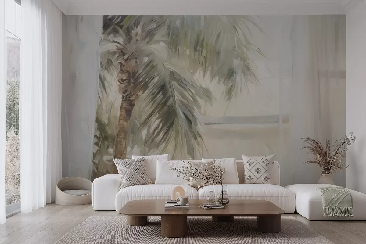 Fototapeedid Palmi puu akna taga w04653