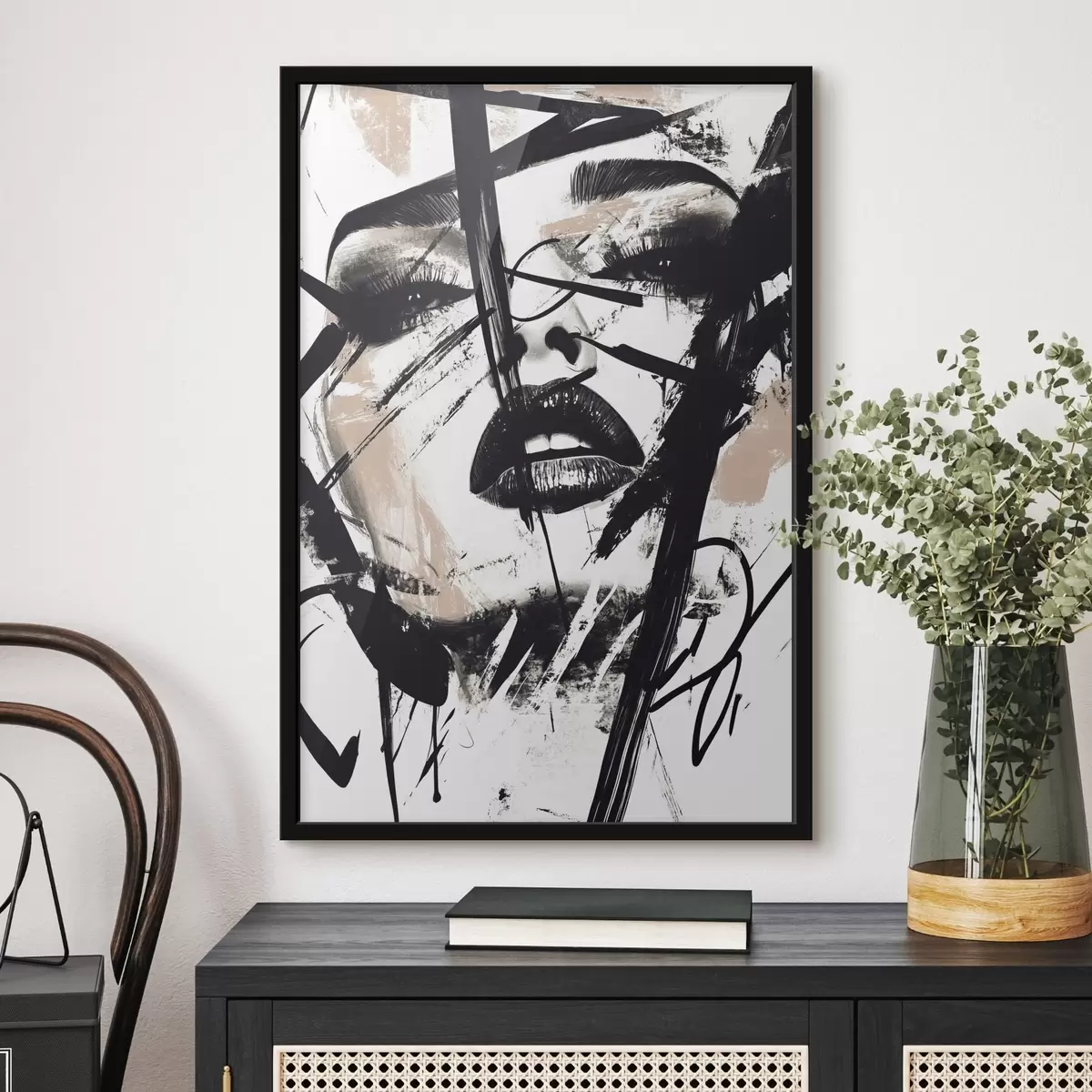 Plakat Abstraktne graffiti-stiilis naise portree f45777