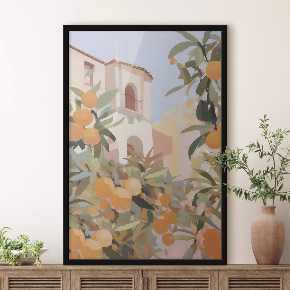 Plakat Apelsinid oksal maja ees f46060