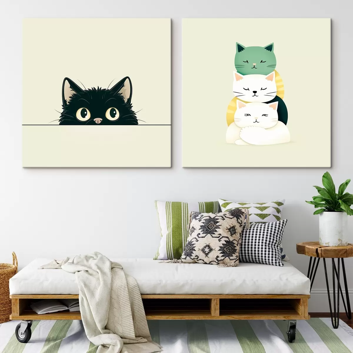 Pilt Illustratiivses stiilis loomalikud kassid m00707