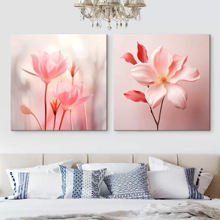 Pilt Roosa lillekompositsioon modernses stiilis m00708