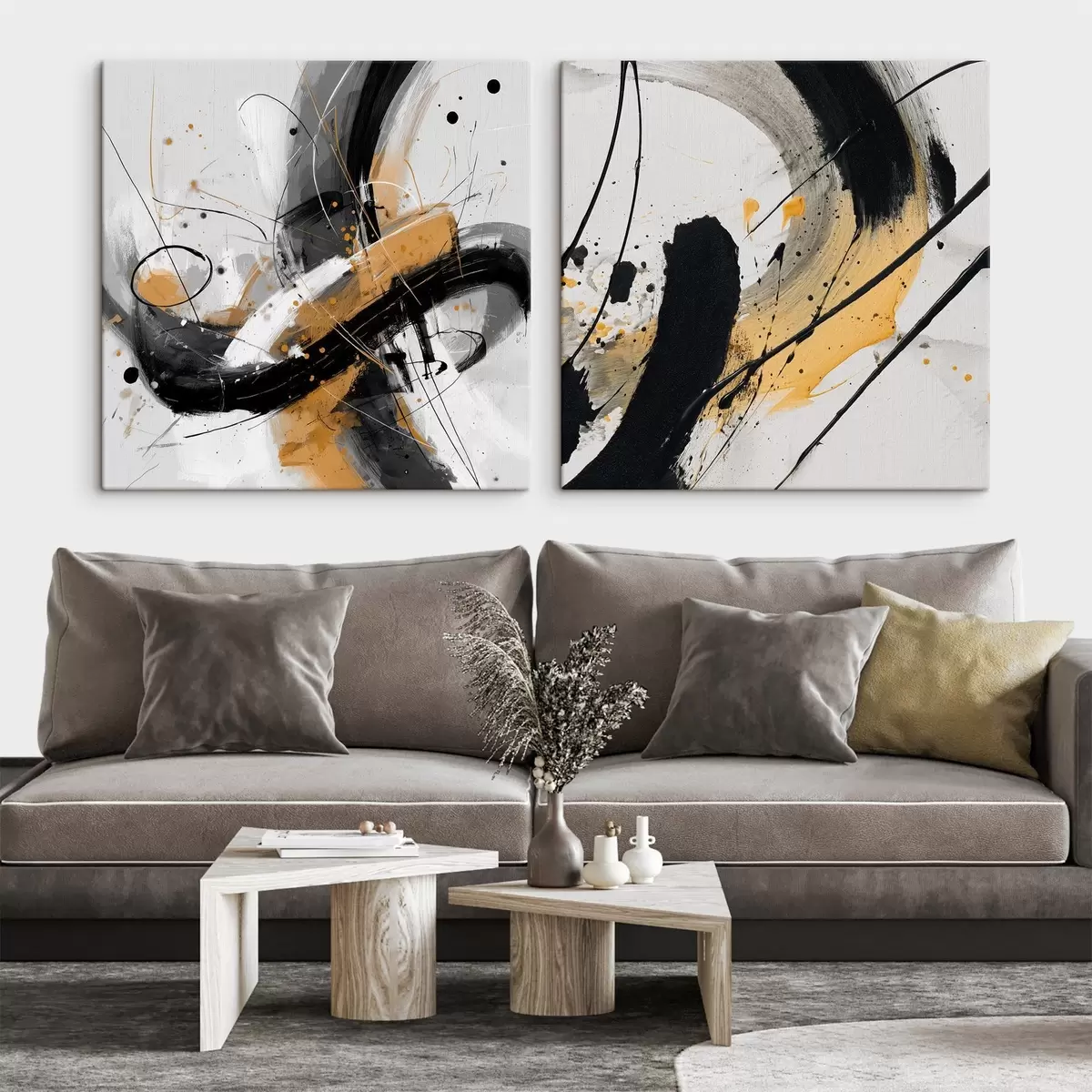 Pilt Väljendus kollastes ja mustades toonides m00739