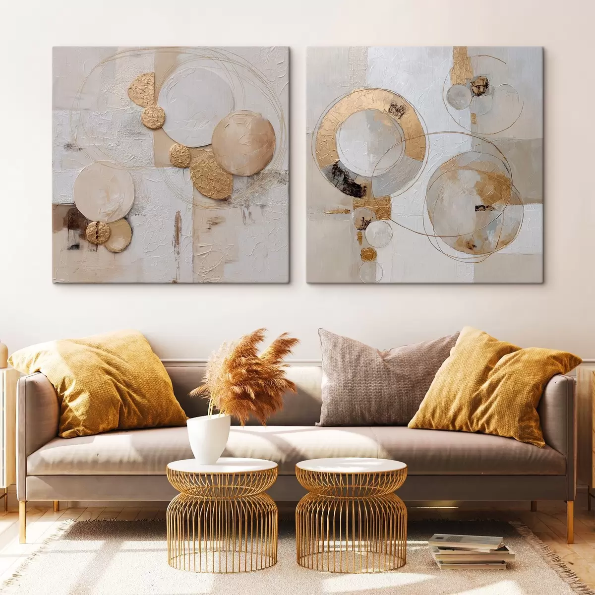 Pilt Tekstuuriga maal beez ja valge vormidega m00741