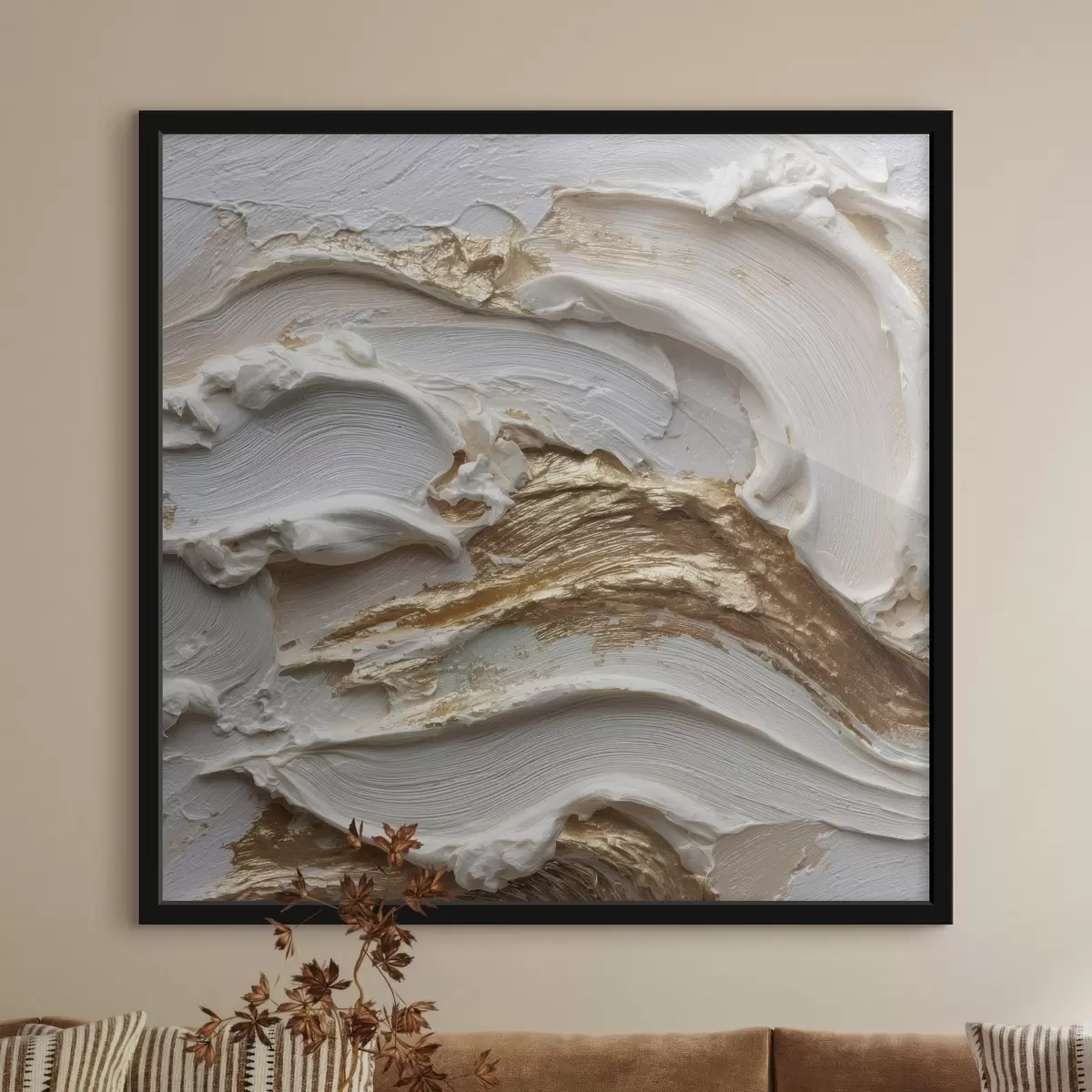 Plakat Volumetrilise abstraktsiooni stiilis vormide laine f45853