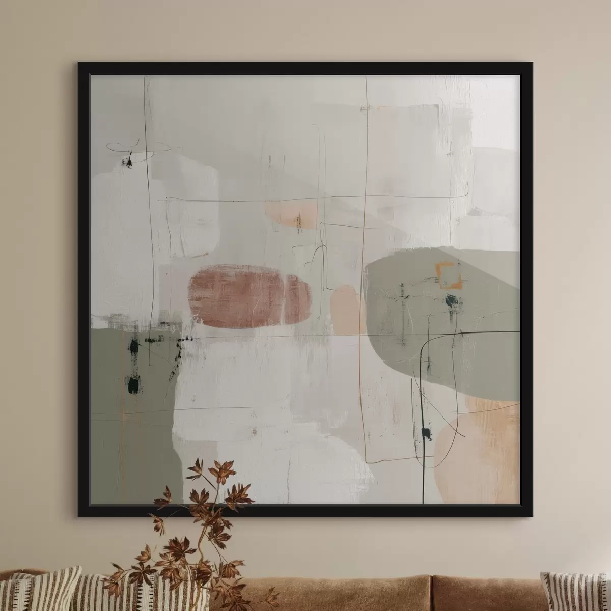 Plakat Abstraktne kompositsioon pastelltoonides f45859