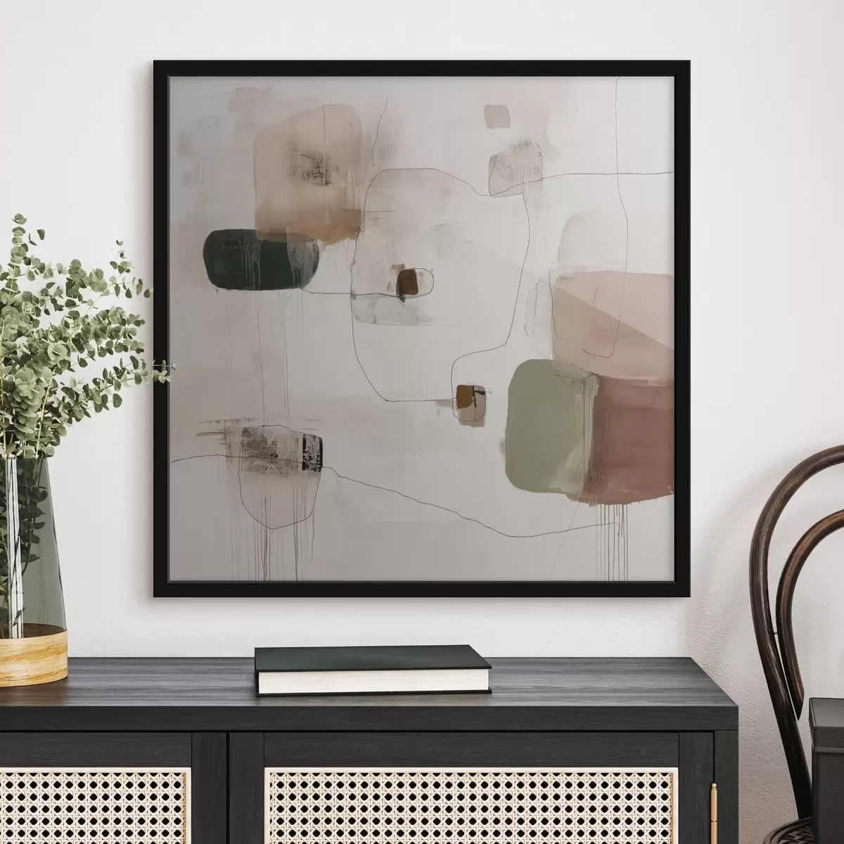 Plakat Abstraktne minimalism soojades toonides f45860