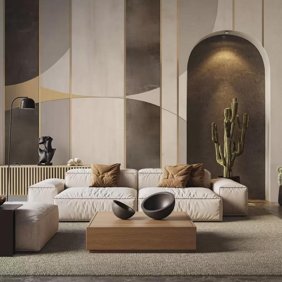 Fototapeedid Geomeetrilised paneelid kaarte ja šampanja aktsentidega w04616