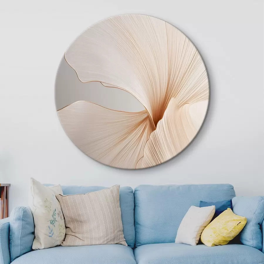 Pilt Abstraktsed lilled õhukeste, õrnade kroonlehtedega valge ja beeži toonides r45923