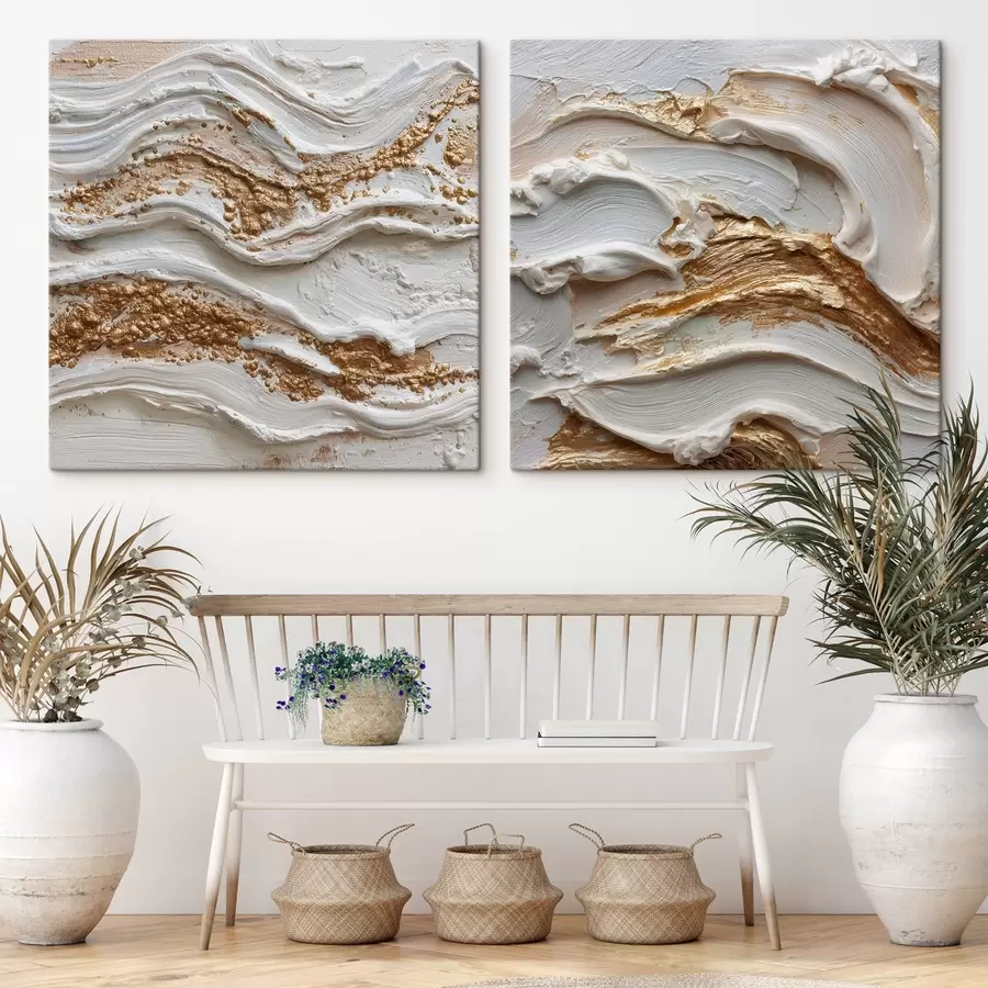 Pilt Volumetriline abstraktsioon valge ja kollase joonega m00742