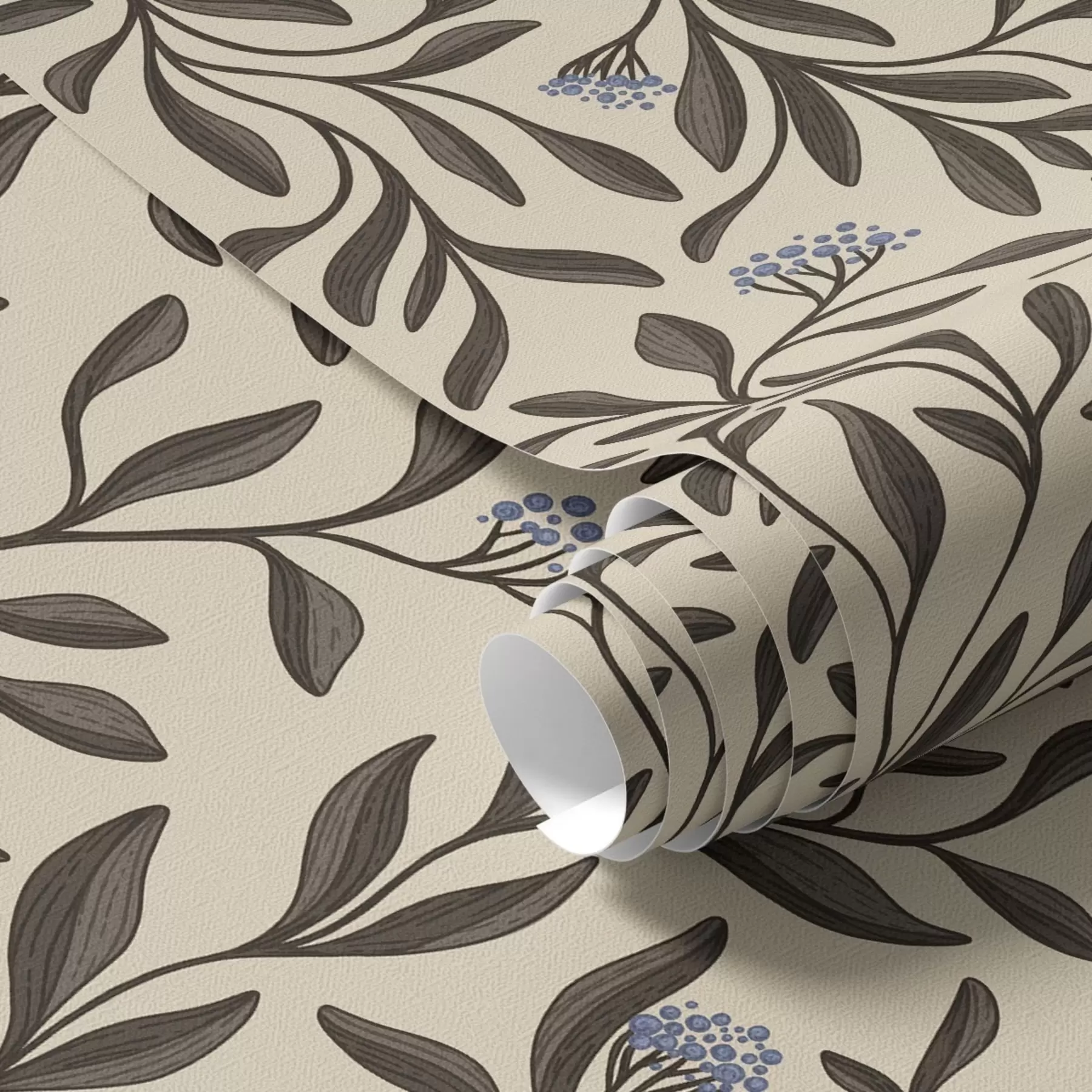 Fototapeedid Šokolaadipuuoksad siniste marjadega soojal taustal a00615