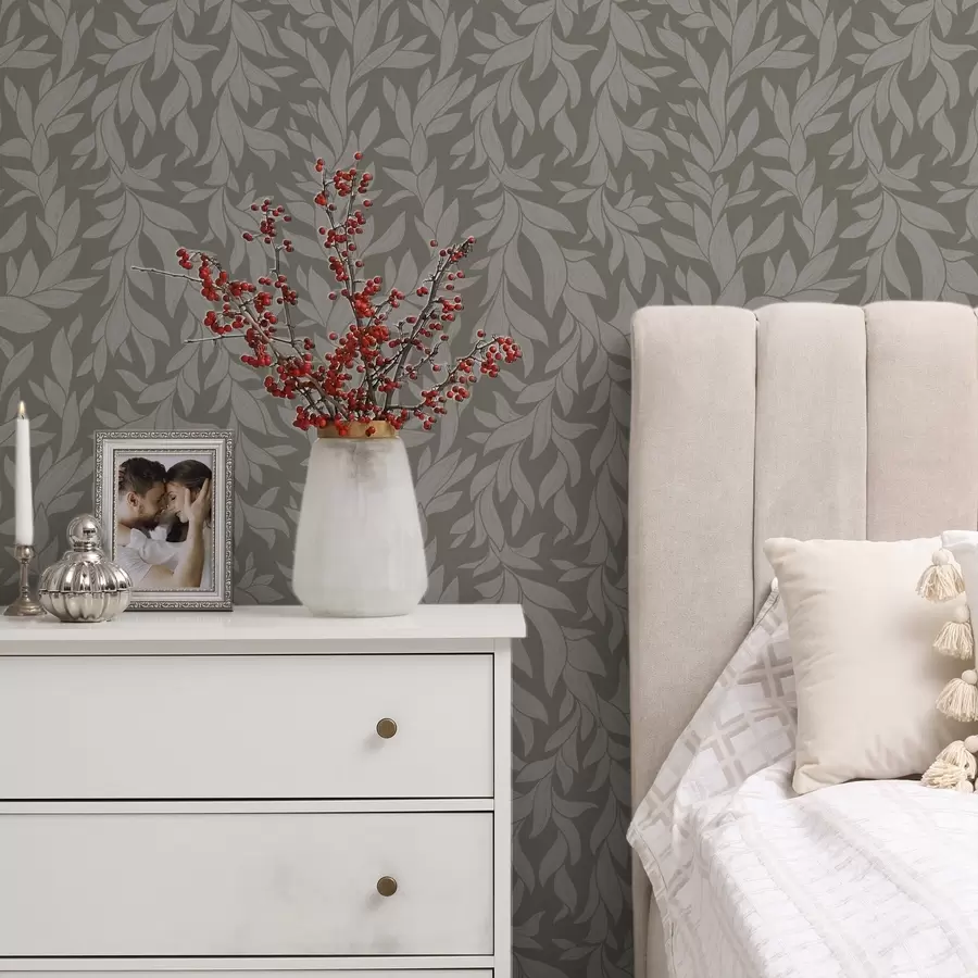 Fototapeedid Oliiviroheline taust lilla lehtedega, lineaarne tekstuur a00616v1