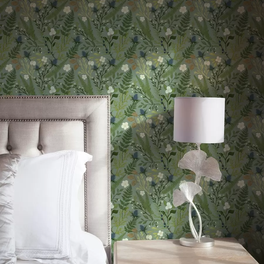 Fototapeedid Metsa maitsetaimed, sigur ja marjad piparmündi taustal a00621v1