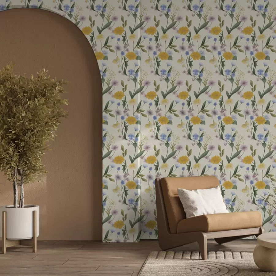 Fototapeedid Õrn segu pastelltoonides looduslilledest a00624