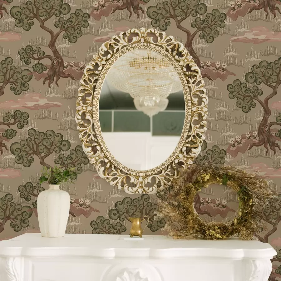 Fototapeedid Ida maastik kummaliste puudega liivsel taustal a00715