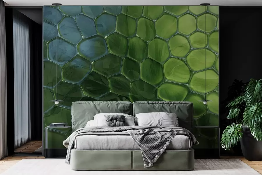 Fototapeedid Lehed läbi klaasist kärgstruktuuri w04667