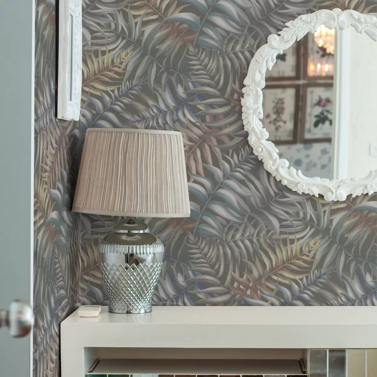 Tapeet Mitmekihilised palmilehed vaoshoitud toonides a00789