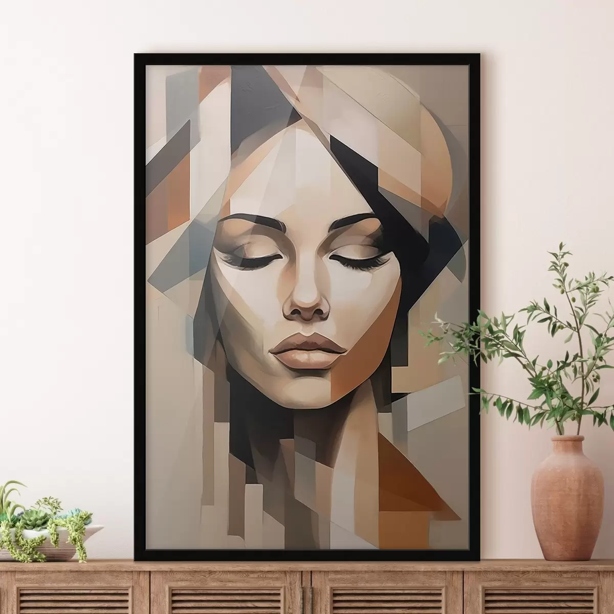 Plakat Geomeetriline naisportree f46220