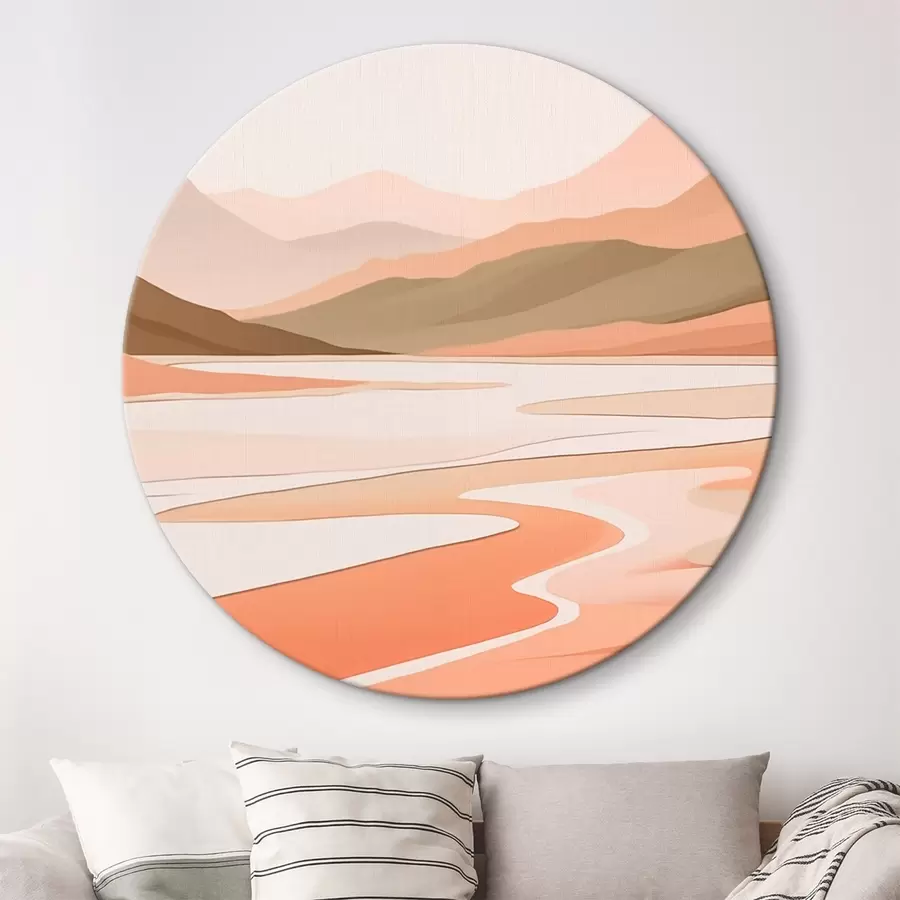 Pilt Abstraktne maastik mägedega ja jõega r46249