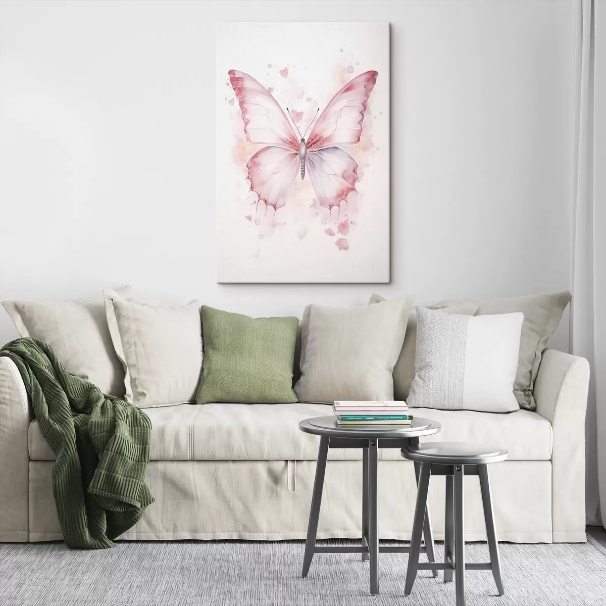 Pilt Roosa liblikas, akvarellitehnika s46073