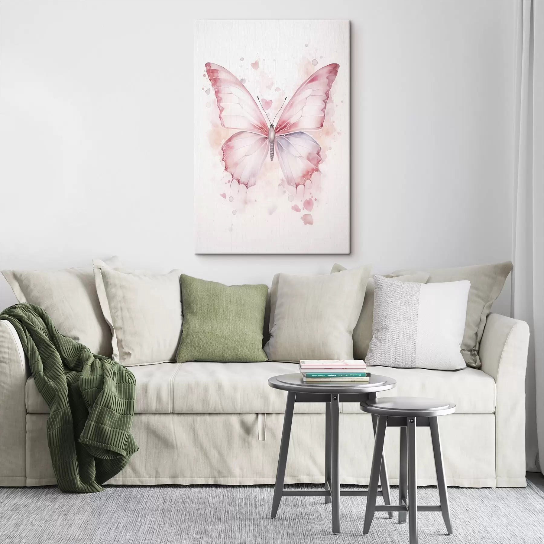 Pilt Roosa liblikas, akvarellitehnika s46073