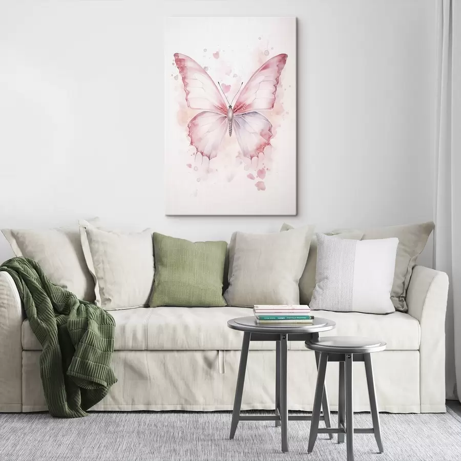 Pilt Roosa liblikas, akvarellitehnika s46073