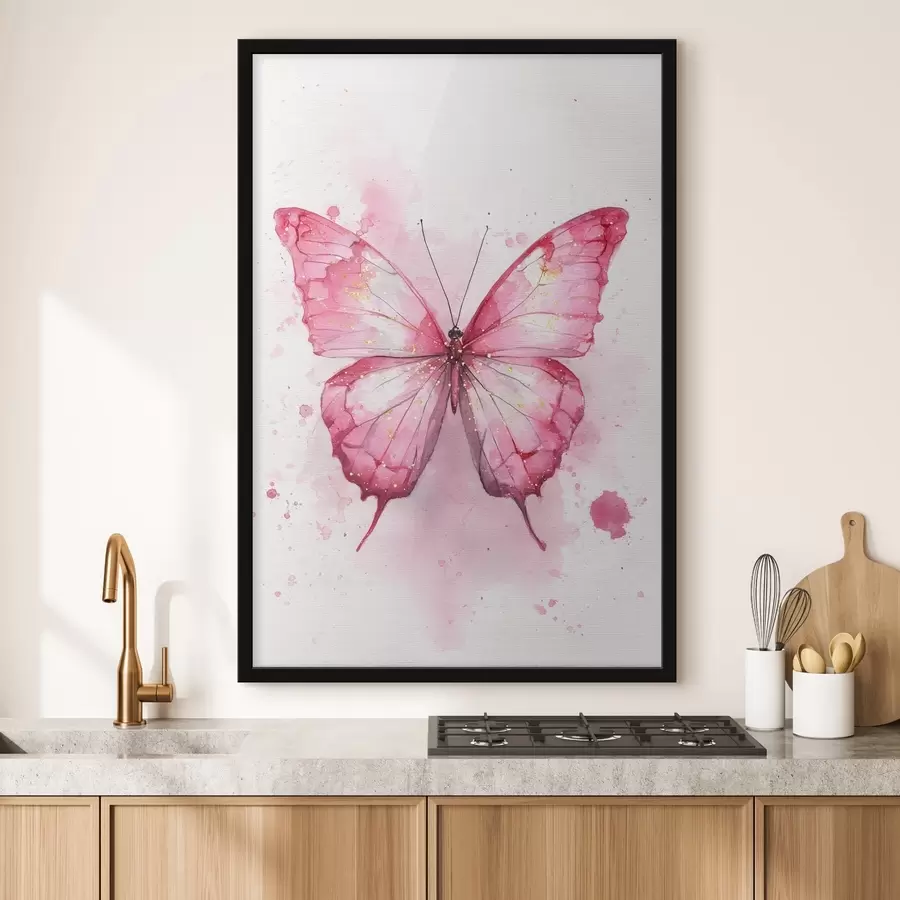 Fototapeedid Õrn liblikas akvarelltaustal f46077