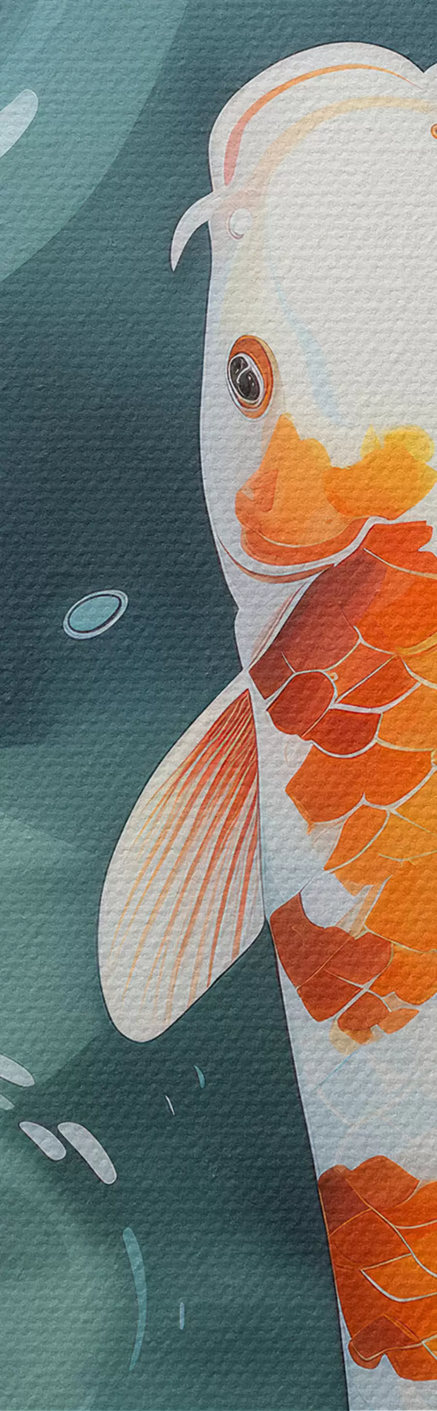 Pilt Ereval pildil on kujutatud lootoseõisi ja kalu tiigis m00869