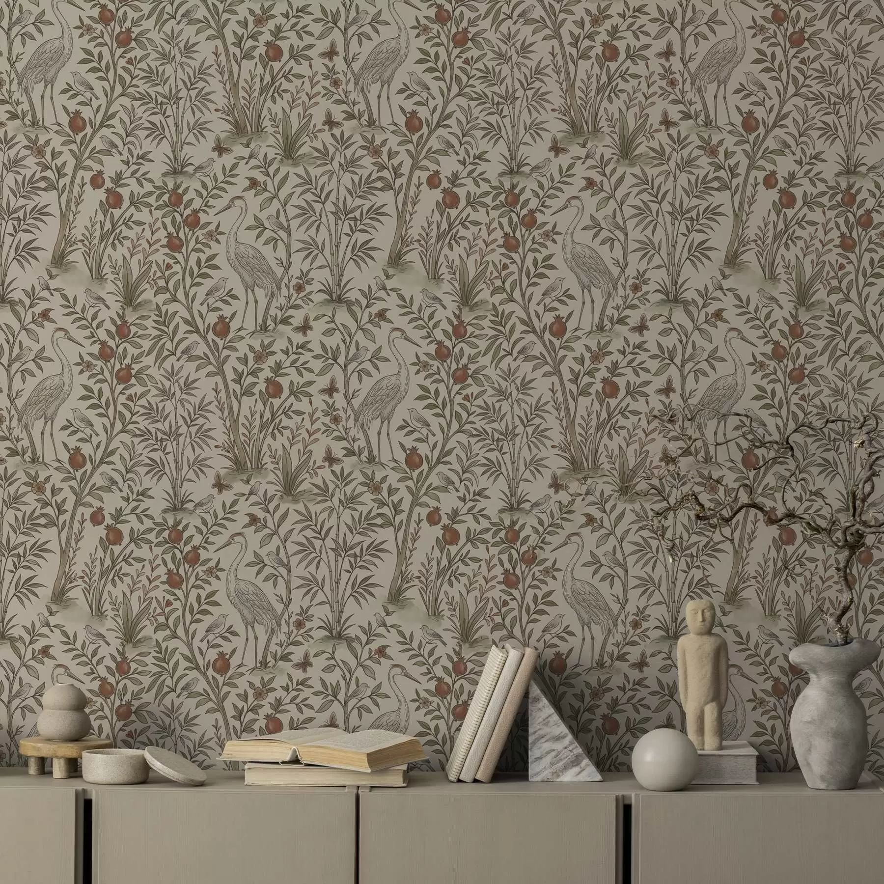 Fototapeedid Linnud granaatõunapuude vahel looduslikus keskkonnas a00699