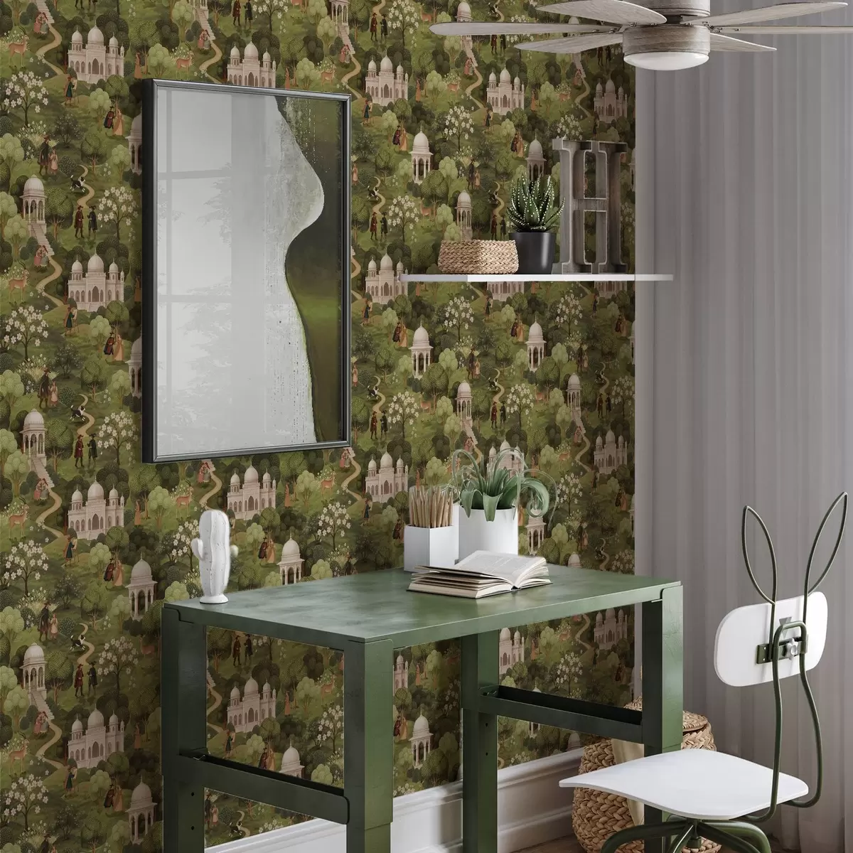 Tapeet Parki stseen puude ja arhitektuuriga maastikustiilis a00705